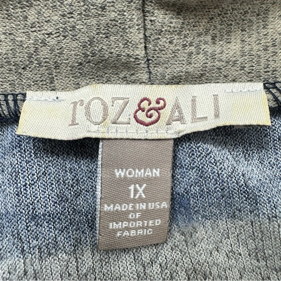 1x Roz & Ali Blue & Tan Striped Cowl Neck top - Picture 4 of 7